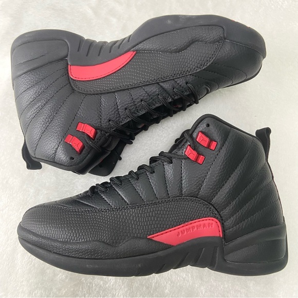 Jordan Other - Men's Black & Red Basketball Shoes Sneakers -Jordan 12 Retro Flu Game/ Bred